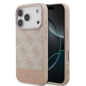 Guess PU 4G Stripe tok, iPhone 17 Pro - rózsaszín