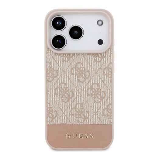 Guess PU 4G Stripe tok, iPhone 17 Pro - rózsaszín