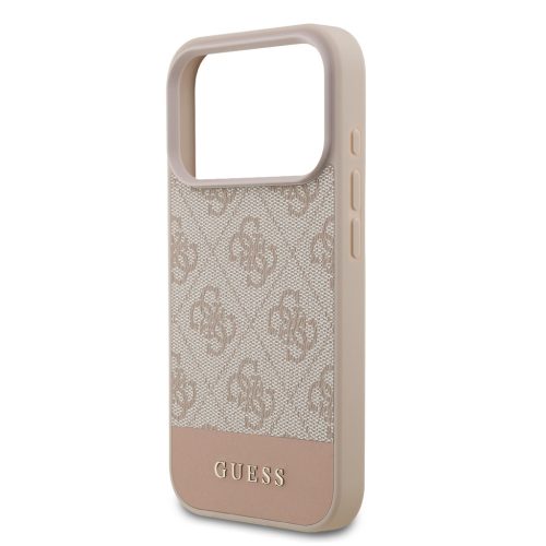 Guess PU 4G Stripe tok, iPhone 17 Pro - rózsaszín