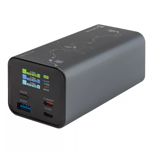      Tactical Squad Battalion 65W 20000mAh powerbank - katonai dizájn, notebookot is tölt    