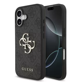 Guess PU 4G Metal Logo tok, iPhone 17 - szürke