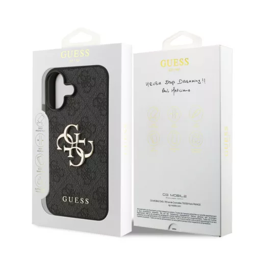 Guess PU 4G Metal Logo tok, iPhone 17 - szürke