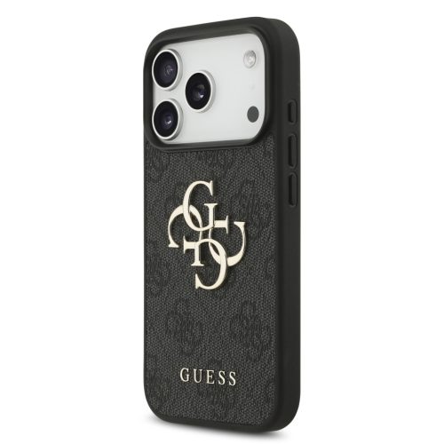 Guess PU 4G Metal Logo tok, iPhone 17 Pro - szürke