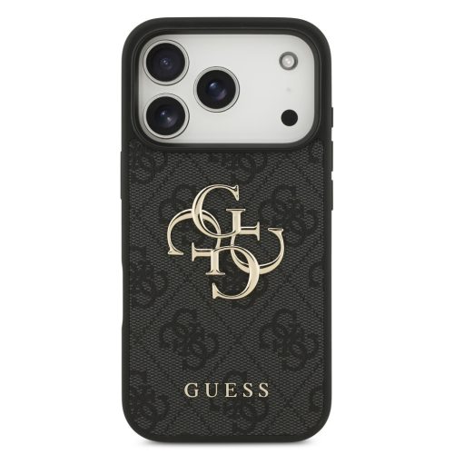 Guess PU 4G Metal Logo tok, iPhone 17 Pro - szürke