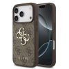 Guess PU 4G Metal Logo tok, iPhone 17 Pro - barna