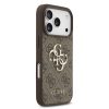 Guess PU 4G Metal Logo tok, iPhone 17 Pro - barna