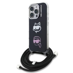   Karl Lagerfeld IML Crossbody K&CH Heads iPhone 16 Pro tok – fekete