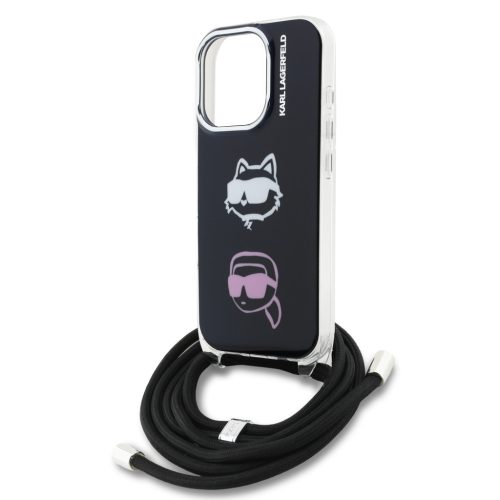 Karl Lagerfeld IML Crossbody K&CH Heads iPhone 16 Pro tok – fekete
