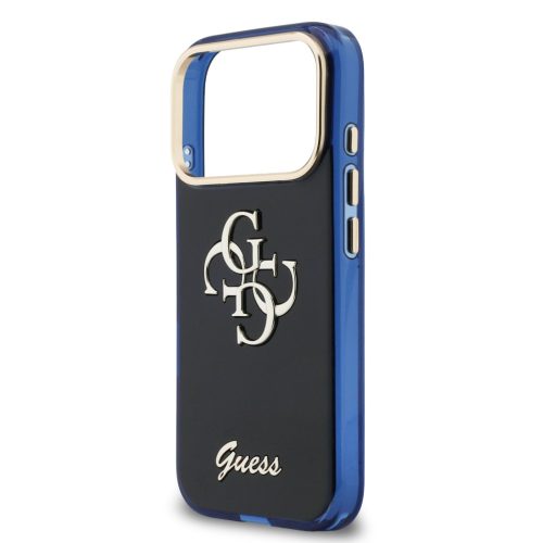 Guess IML 4G Script Metal Logo tok, iPhone 17 Pro - kék