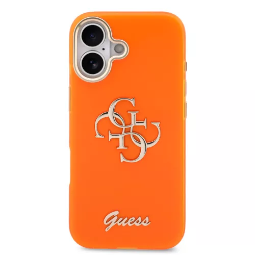 Guess IML 4G Script Metal Logo tok, iPhone 17 - narancs