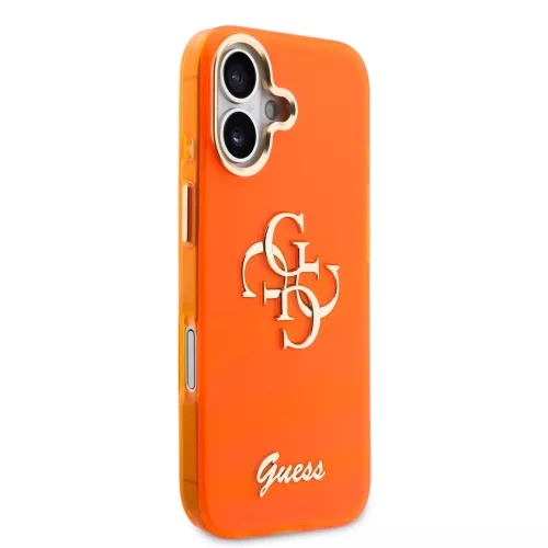 Guess IML 4G Script Metal Logo tok, iPhone 17 - narancs