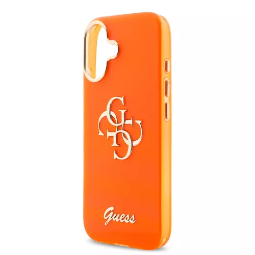 Guess IML 4G Script Metal Logo tok, iPhone 17 - narancs