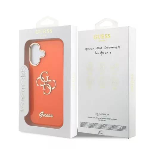 Guess IML 4G Script Metal Logo tok, iPhone 17 - narancs