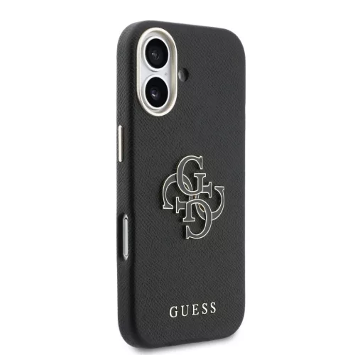Guess PU Resin Logo tok, iPhone 17 - fekete