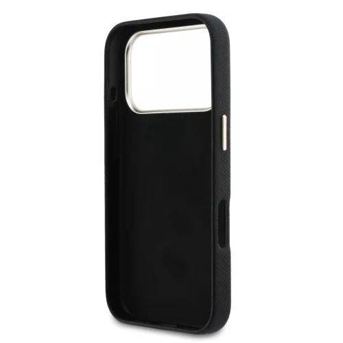 Guess PU Resin Logo tok, iPhone 17 Pro - fekete