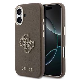 Guess PU Resin Logo tok, iPhone 17 - barna