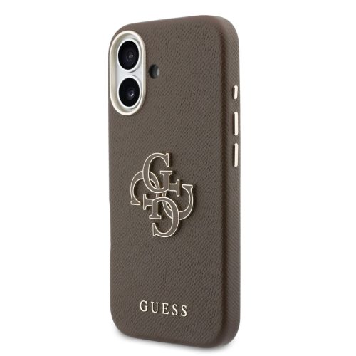 Guess PU Resin Logo tok, iPhone 17 - barna
