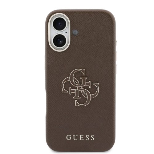 Guess PU Resin Logo tok, iPhone 17 - barna