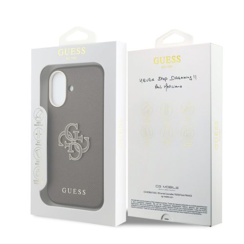 Guess PU Resin Logo tok, iPhone 17 - barna
