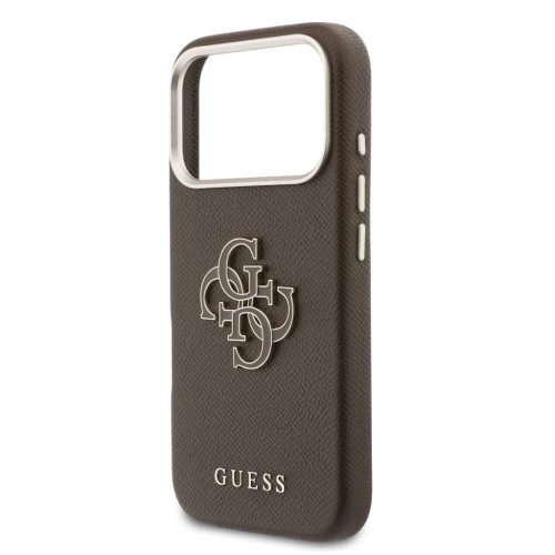Guess PU Resin Logo tok, iPhone 17 Pro - barna