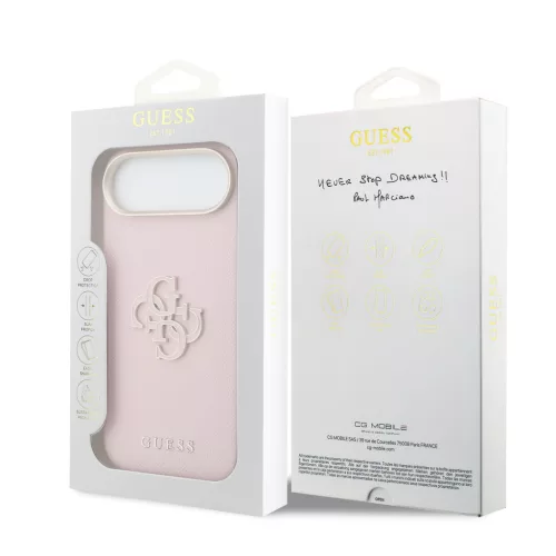 Guess PU Resin Logo tok, iPhone Air - rózsaszín - 