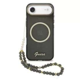   Guess IML Glitter Script Strap MagSafe tok iPhone Air - fekete