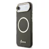 Guess IML Glitter Script Strap MagSafe tok iPhone Air - fekete