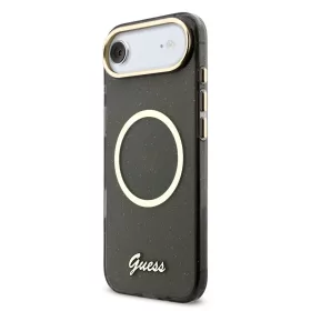  Guess IML Glitter Script Strap MagSafe tok iPhone Air - fekete