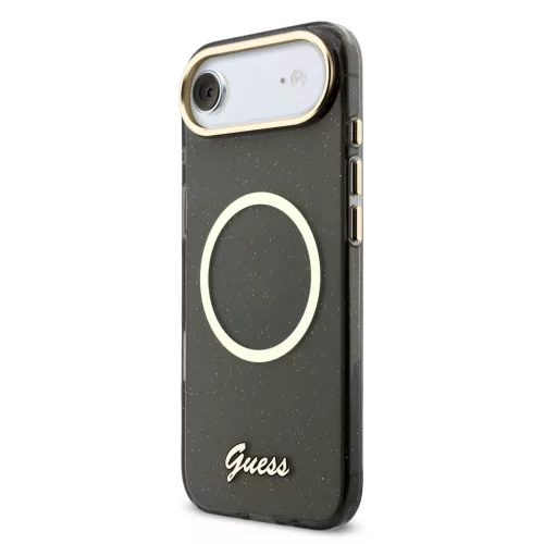 Guess IML Glitter Script Strap MagSafe tok iPhone Air - fekete