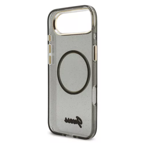Guess IML Glitter Script Strap MagSafe tok iPhone Air - fekete