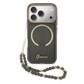   Guess IML Glitter Script Strap MagSafe tok iPhone 17 Pro - fekete