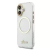 Guess IML Glitter Script Strap MagSafe tok iPhone 17 - átlátszó