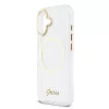 Guess IML Glitter Script Strap MagSafe tok iPhone 17 - átlátszó