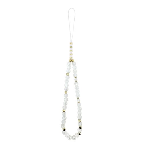 Guess IML Glitter Script Strap MagSafe tok iPhone 17 Pro - átlátszó