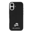 Karl Lagerfeld PU Karl and Choupette Heads Pins MagSafe tok Apple iPhone 17 készülékhez – Fekete