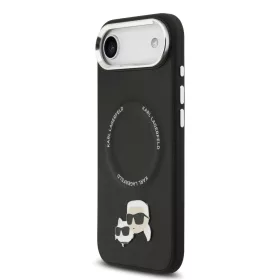   Karl Lagerfeld PU Karl and Choupette Heads Pins MagSafe tok Apple iPhone Air készülékhez – Fekete