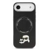 Karl Lagerfeld PU Karl and Choupette Heads Pins MagSafe tok Apple iPhone Air készülékhez – Fekete