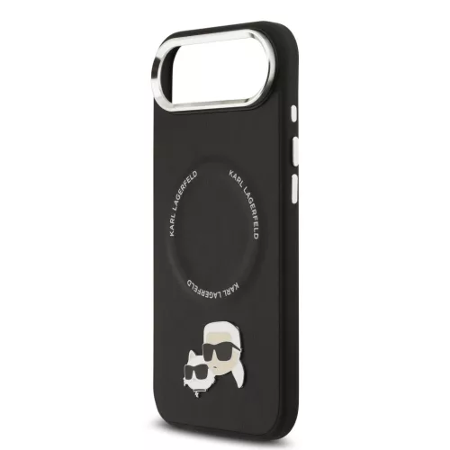 Karl Lagerfeld PU Karl and Choupette Heads Pins MagSafe tok Apple iPhone Air készülékhez – Fekete