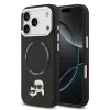 Karl Lagerfeld PU Karl and Choupette Heads Pins MagSafe tok Apple iPhone 17 Pro Max készülékhez – Fekete