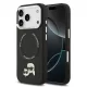 Karl Lagerfeld PU Karl and Choupette Heads Pins MagSafe tok Apple iPhone 17 Pro Max készülékhez – Fekete