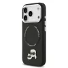 Karl Lagerfeld PU Karl and Choupette Heads Pins MagSafe tok Apple iPhone 17 Pro Max készülékhez – Fekete