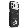Karl Lagerfeld PU Karl and Choupette Heads Pins MagSafe tok Apple iPhone 17 Pro Max készülékhez – Fekete