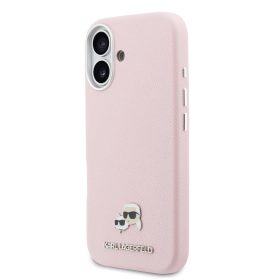   Karl Lagerfeld PU Karl & Choupette Pins MagSafe tok iPhone 17 készülékhez – rózsaszín