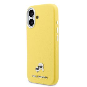   Karl Lagerfeld PU Karl & Choupette Pins MagSafe tok iPhone 17 készülékhez – sárga