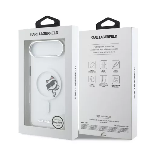 Karl Lagerfeld IML Choupette Peekaboo MagSafe tok Apple iPhone Air készülékhez – Átlátszó