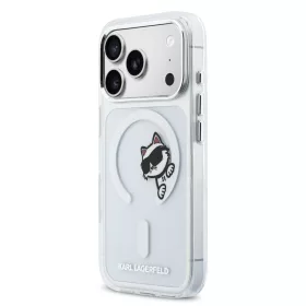   Karl Lagerfeld IML Choupette Peekaboo MagSafe tok Apple iPhone 17 Pro készülékhez – Átlátszó
