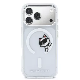   Karl Lagerfeld IML Choupette Peekaboo MagSafe tok Apple iPhone 17 Pro készülékhez – Átlátszó