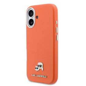   Karl Lagerfeld PU Karl & Choupette Pins MagSafe tok iPhone 17 készülékhez – narancssárga