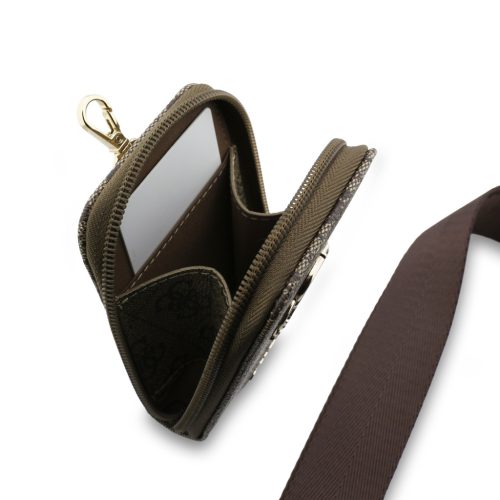 Guess Crossbody Strap PU 4G Metal Logo + Purse Brown - barna