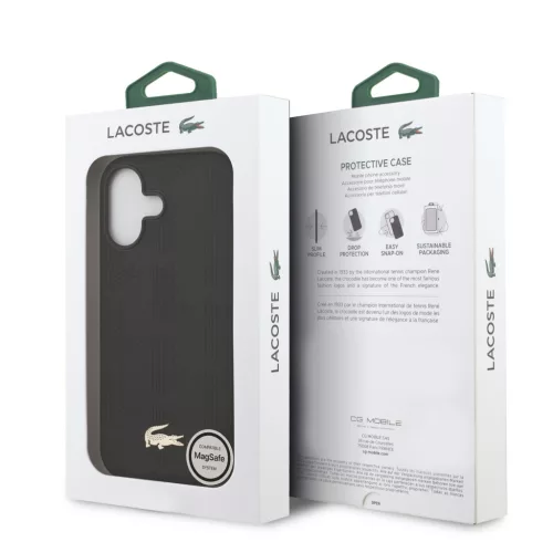 Lacoste Nomogramme Gold Logo MagSafe tok iPhone 17 - fekete